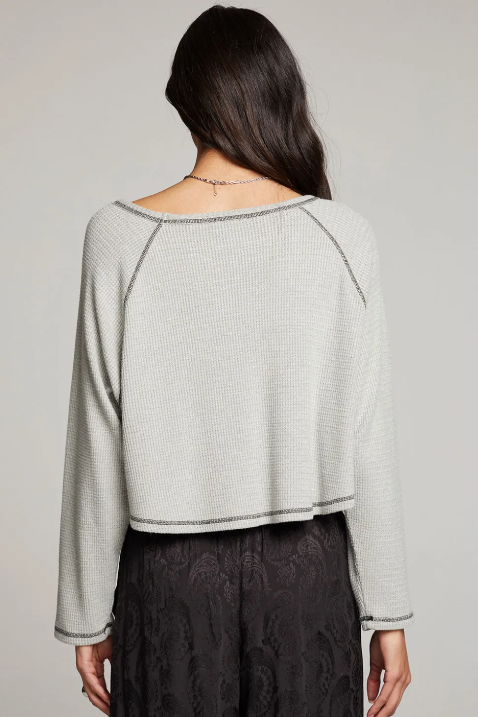 Chaser Brand Lucy Heather Grey Long Sleeve Online