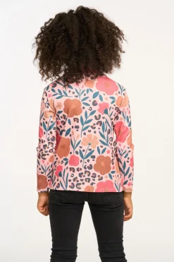 Chaser Brand Lynn Dark Floral & Leopard Print Mock Turtle Neck Hot