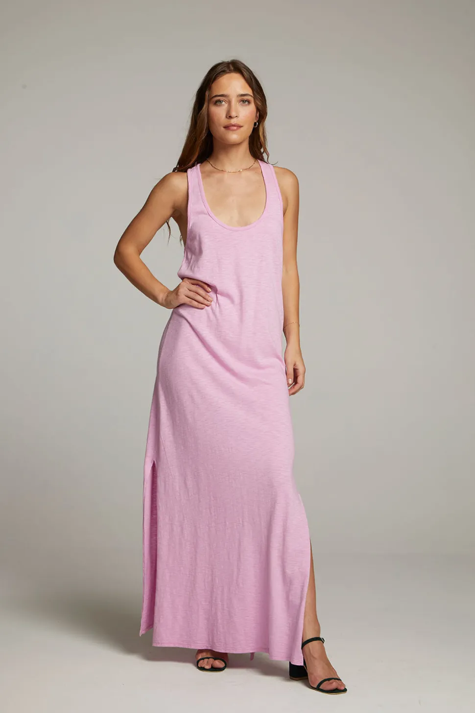 Chaser Brand Manatee Pastel Lavender Maxi Dress New