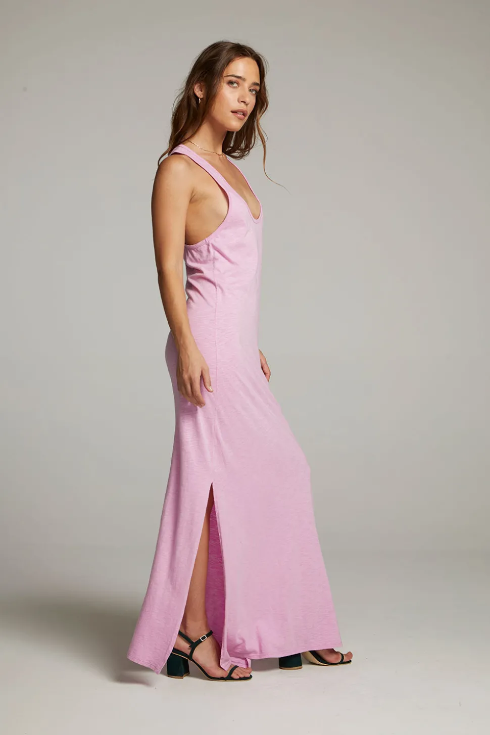 Chaser Brand Manatee Pastel Lavender Maxi Dress New
