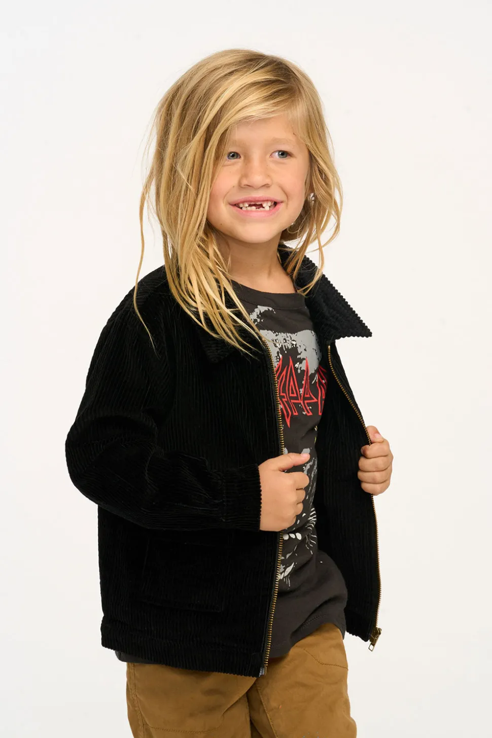 Chaser Brand Martin Raven Black Zip Up Corduroy Jacket Fashion