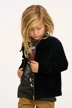 Chaser Brand Martin Raven Black Zip Up Corduroy Jacket Fashion