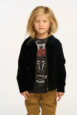 Chaser Brand Martin Raven Black Zip Up Corduroy Jacket Fashion