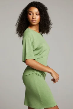 Chaser Brand Memory Piquant Green Mini Dress Best Sale