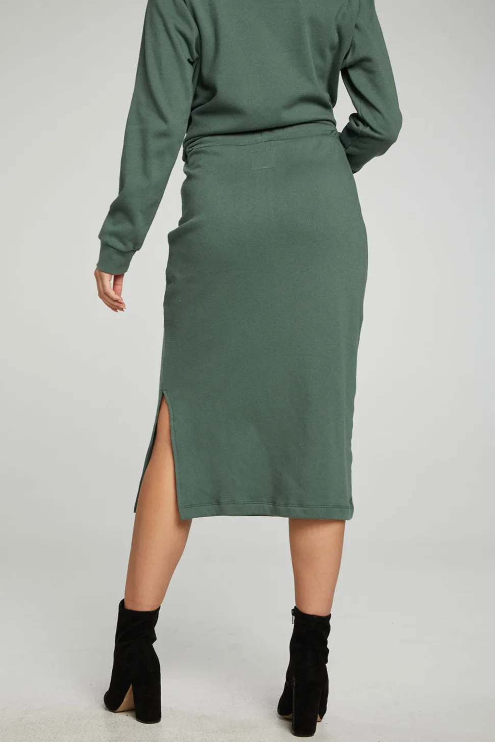 Chaser Brand Midi Drawstring Skirt With Side Slit Best Sale