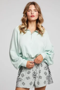 Chaser Brand Midnight Matcha Half Zip Flash Sale