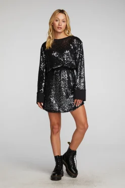 Chaser Brand Mini Dress With Wide Sleeves Shop