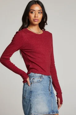 Chaser Brand Moonlight Blood Red Long Sleeve Sale