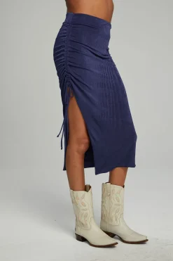Chaser Brand Mullen Midi Skirt - Dark Denim Fashion
