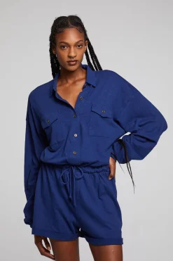 Chaser Brand Nocelle French Blue Jumpsuit Cheap