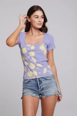 Chaser Brand Painted Daisies Sambuco Tee Cheap