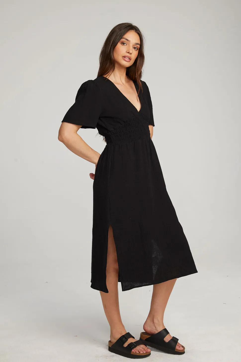 Chaser Brand Palmer Licorice Midi Dress Best