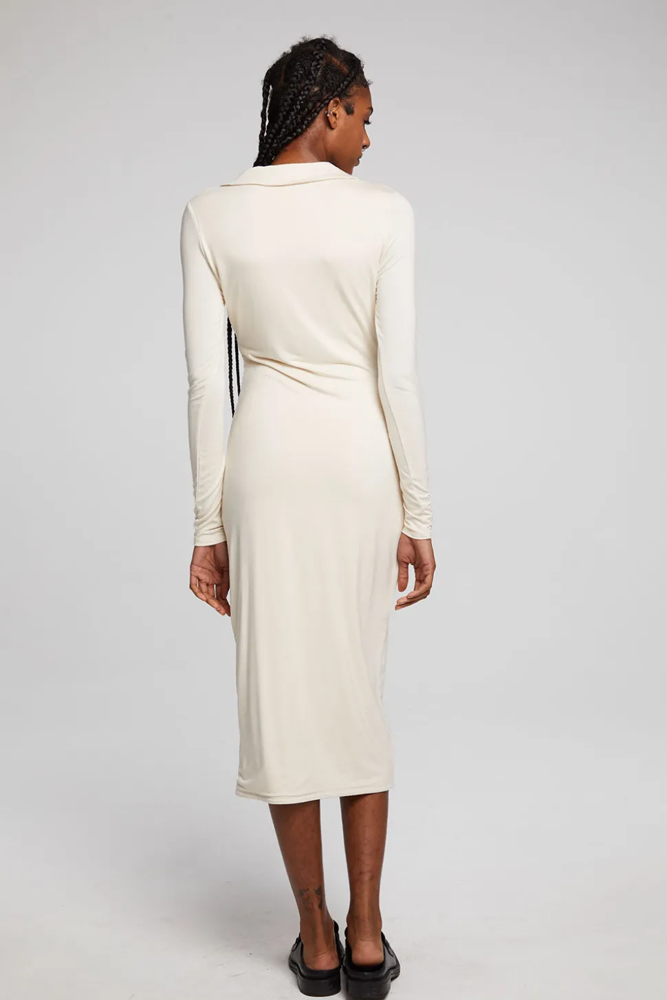 Chaser Brand Palmm Whitecap Grey Midi Dress Flash Sale