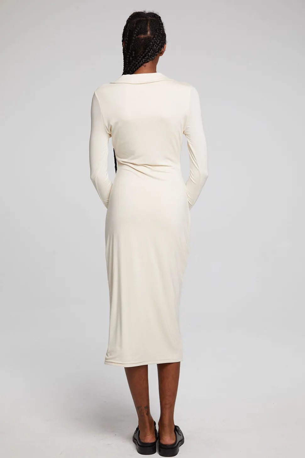 Chaser Brand Palmm Whitecap Grey Midi Dress Flash Sale