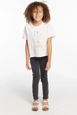 Chaser Brand Paris Sketch Girls Tee Cheap