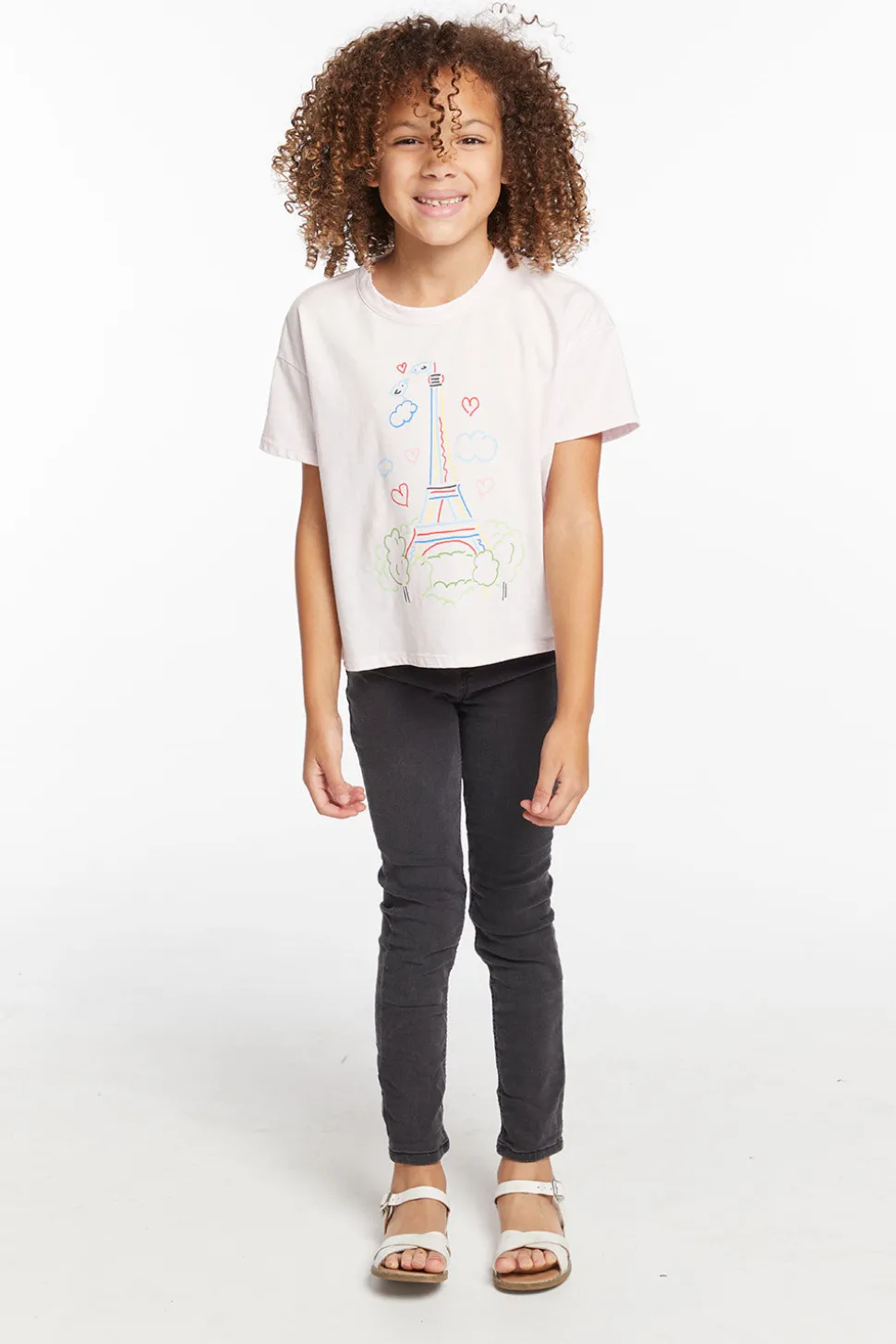 Chaser Brand Paris Sketch Girls Tee Cheap