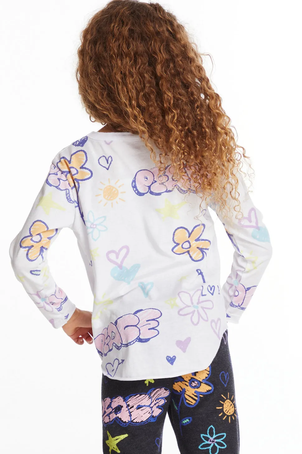 Chaser Brand Peace & Love Girls Long Sleeve Flash Sale