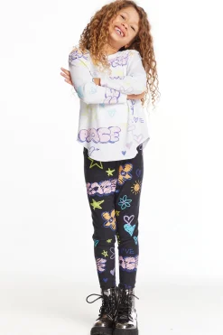 Chaser Brand Peace & Love Girls Long Sleeve Flash Sale
