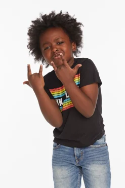 Chaser Brand Pink Floyd Rainbow Stripe Boys Tee Fashion
