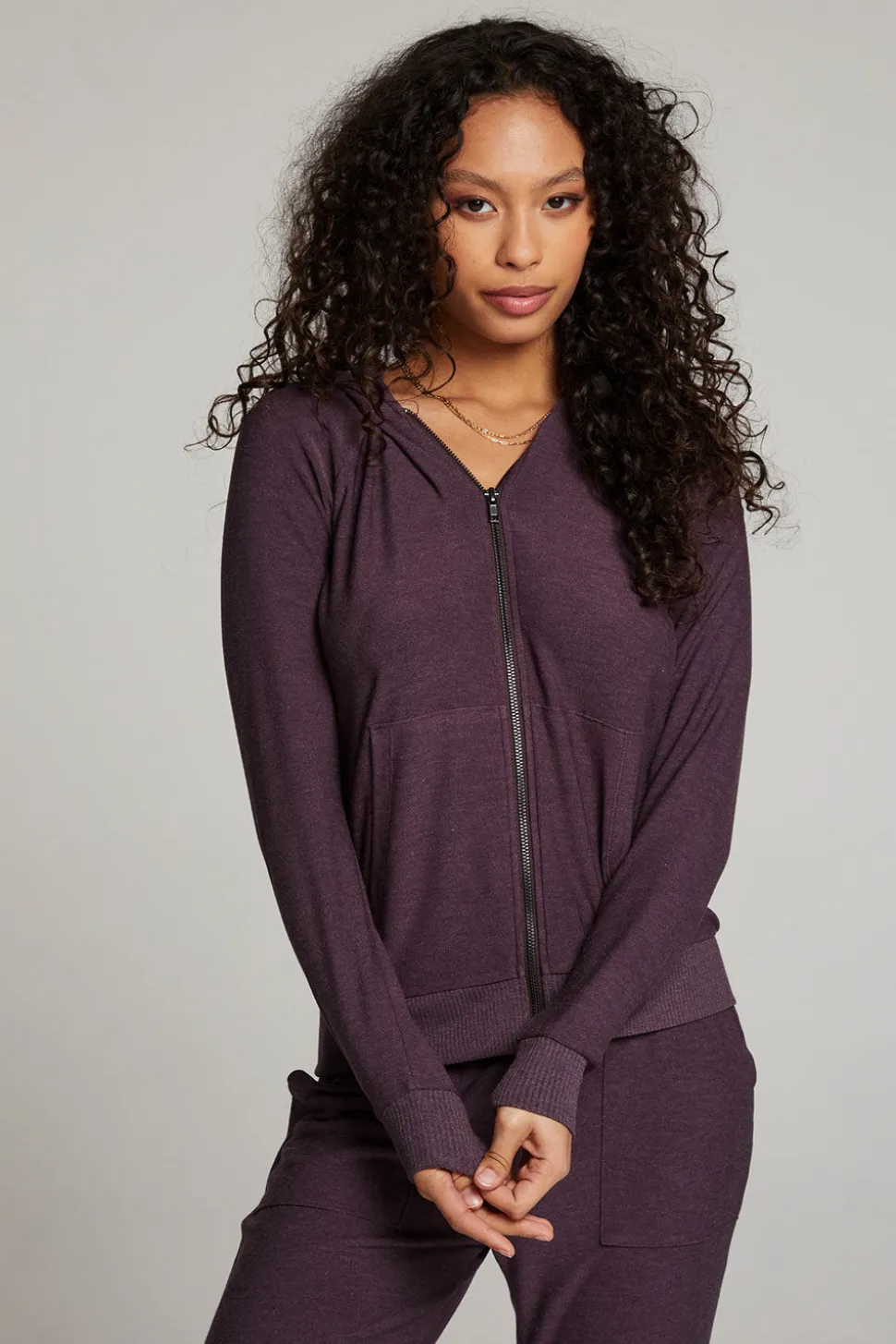 Chaser Brand Plum Perfect Long Sleeve Raglan Zip Up Hoodie Store