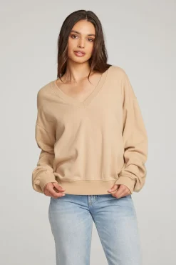 Chaser Brand Poppy Cappuccino Pullover Flash Sale