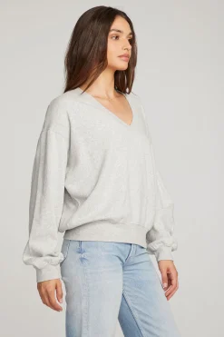 Chaser Brand Poppy Heather Grey Pullover Best
