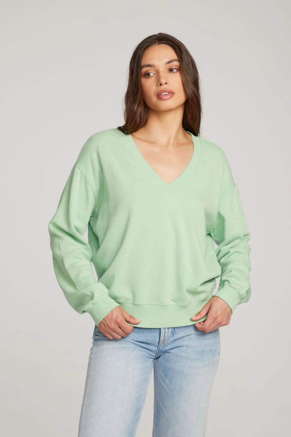 Chaser Brand Poppy Quiet Green Pullover Discount