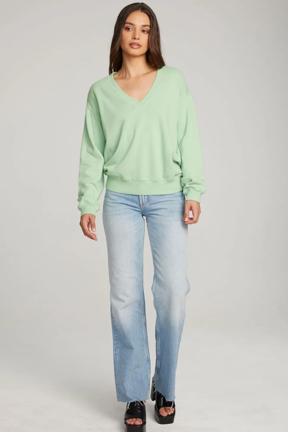 Chaser Brand Poppy Quiet Green Pullover Discount