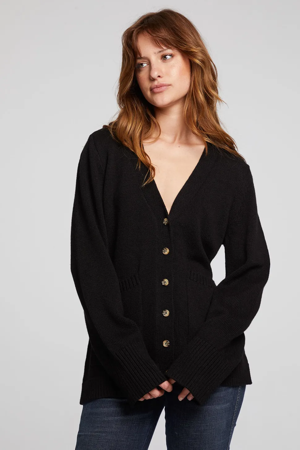 Chaser Brand Presley Licorice Cardigan Outlet