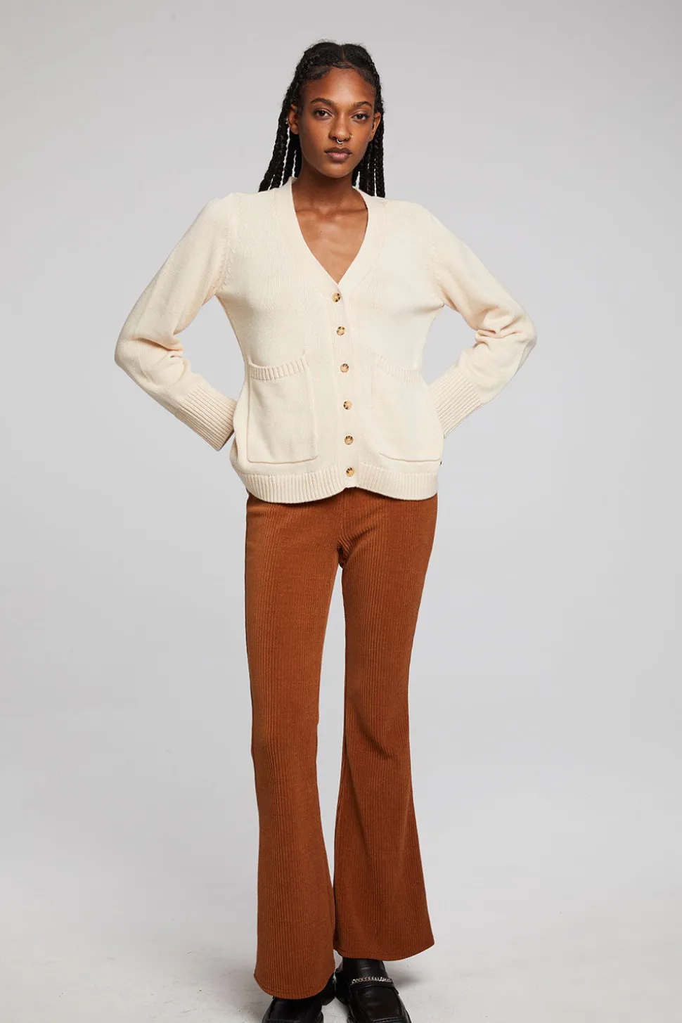 Chaser Brand Presley Whitecap Grey Cardigan Sale