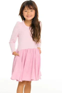 Chaser Brand Puff Long Sleeve Dress With Twirl Skirt Cheap