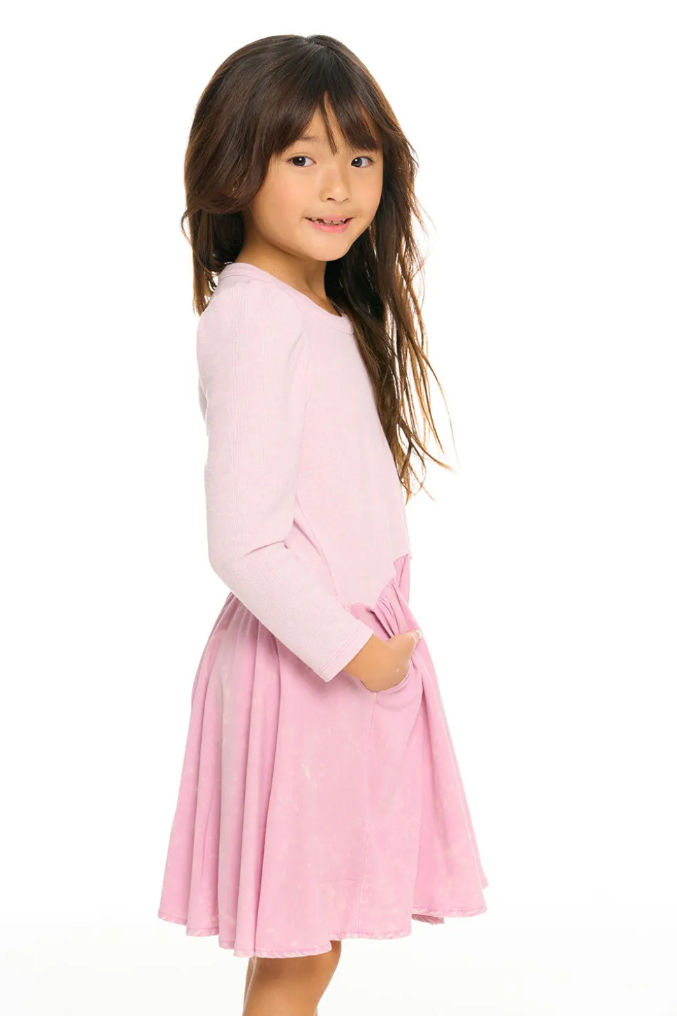 Chaser Brand Puff Long Sleeve Dress With Twirl Skirt Cheap