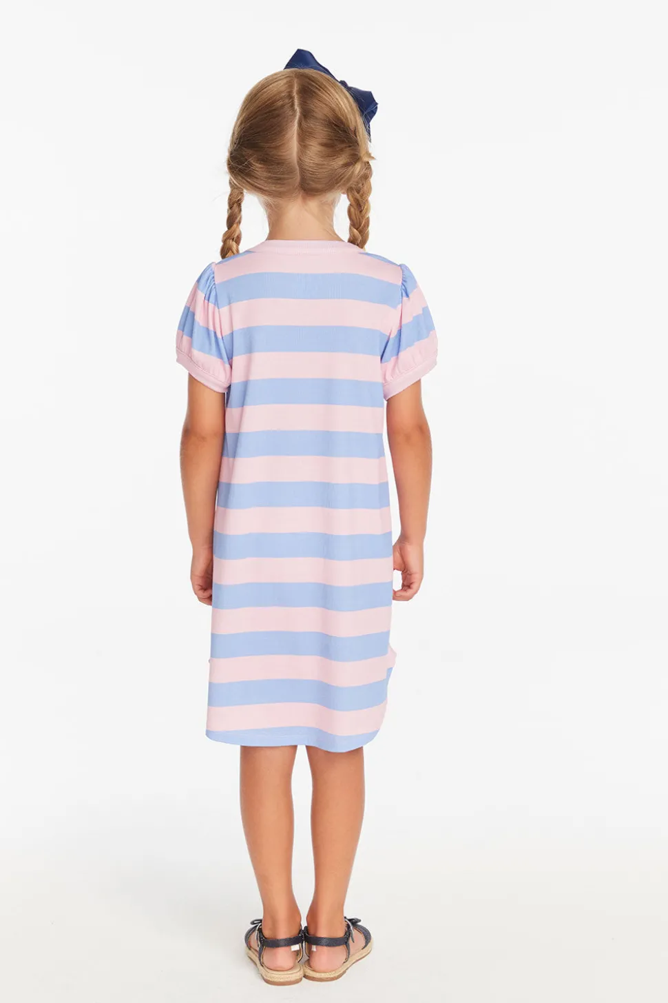 Chaser Brand Puff Sleeve Bubblegum Stripe Dress Outlet