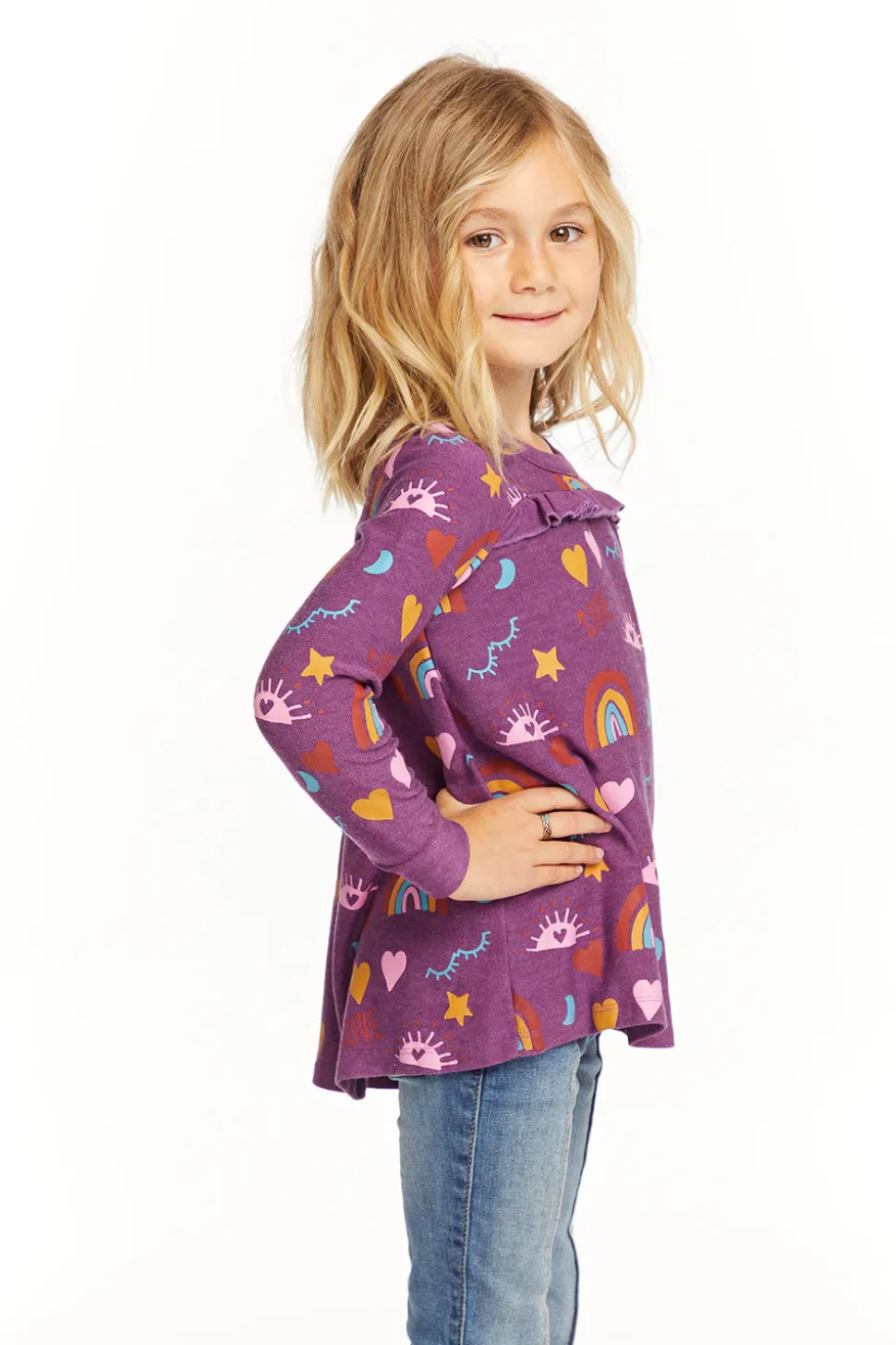 Chaser Brand Rainbow Love Long Sleeve Flash Sale