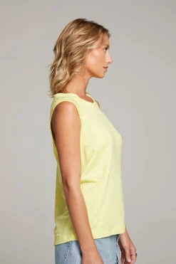 Chaser Brand Raw Edge Lemon Muscle Tank Hot