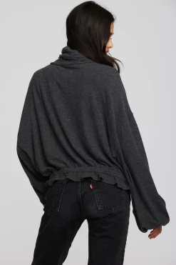Chaser Brand Recycled Bliss Knit Cropped Pullover With Elastic Waist & Sleeve Outlet