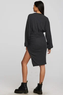 Chaser Brand Recycled Bliss Knit Midi Dress With Shirring Sale