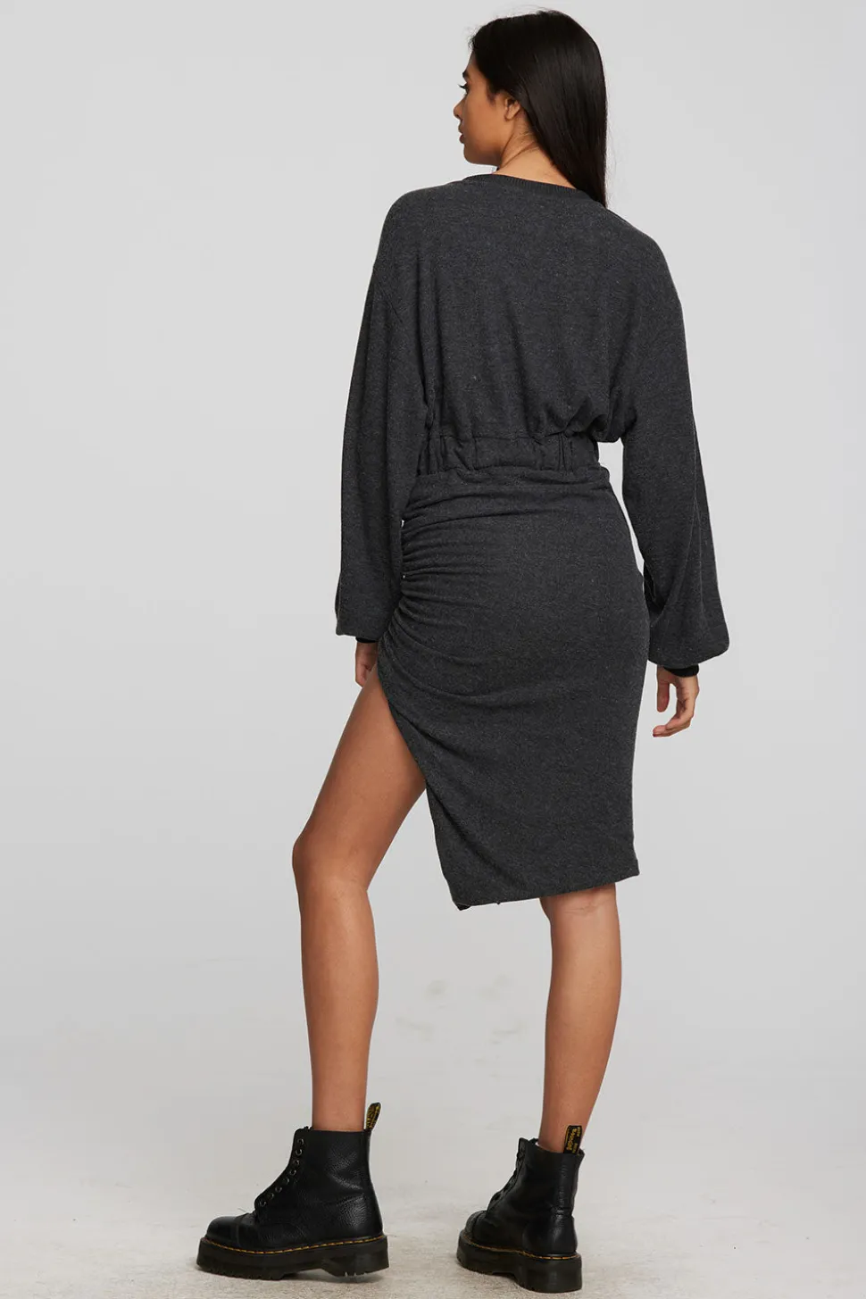 Chaser Brand Recycled Bliss Knit Midi Dress With Shirring Sale