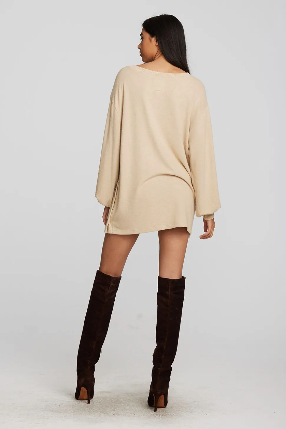 Chaser Brand Recycled Bliss Knit V-neck Tunic With Button Side Seam Sale
