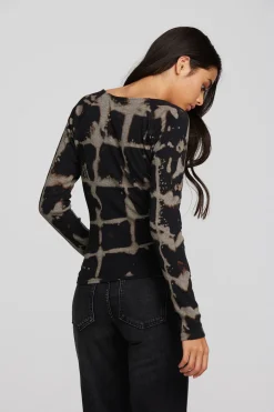 Chaser Brand Recycled Vintage Rib Long Sleeve Top With Twist Detail Store