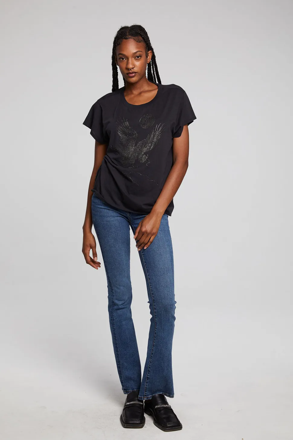 Chaser Brand Rhinestone Eagle Tee Hot
