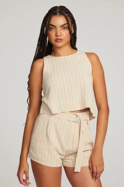Chaser Brand Riley White Pinstripe Tank Online