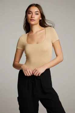 Chaser Brand River Cappuccino Bodysuit Clearance
