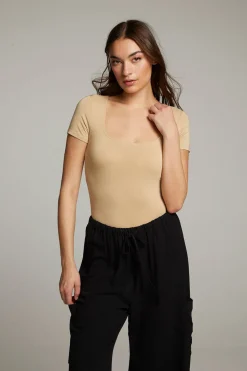Chaser Brand River Cappuccino Bodysuit Clearance
