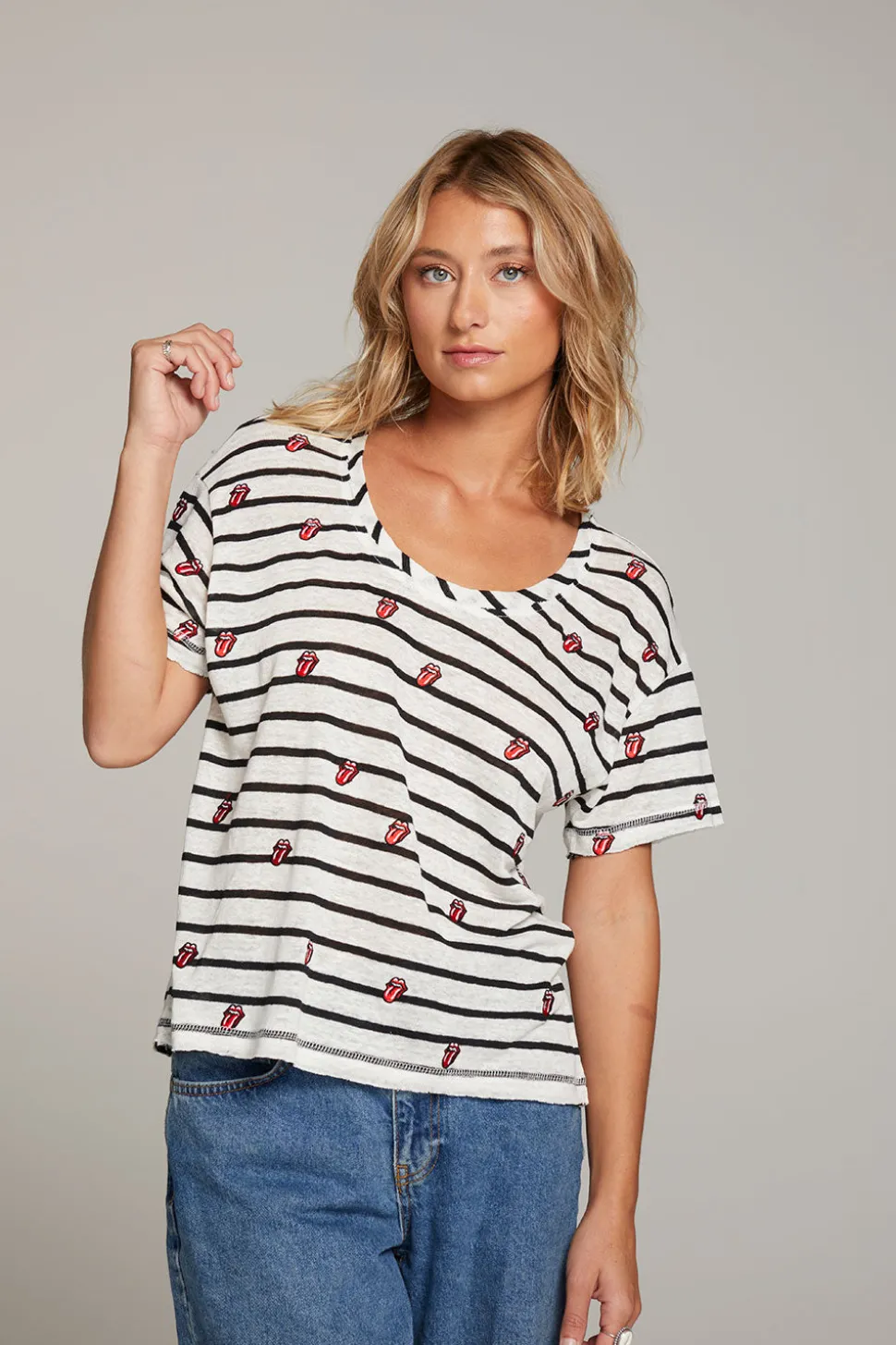 Chaser Brand Rolling Stones All Over Logo Tee Store