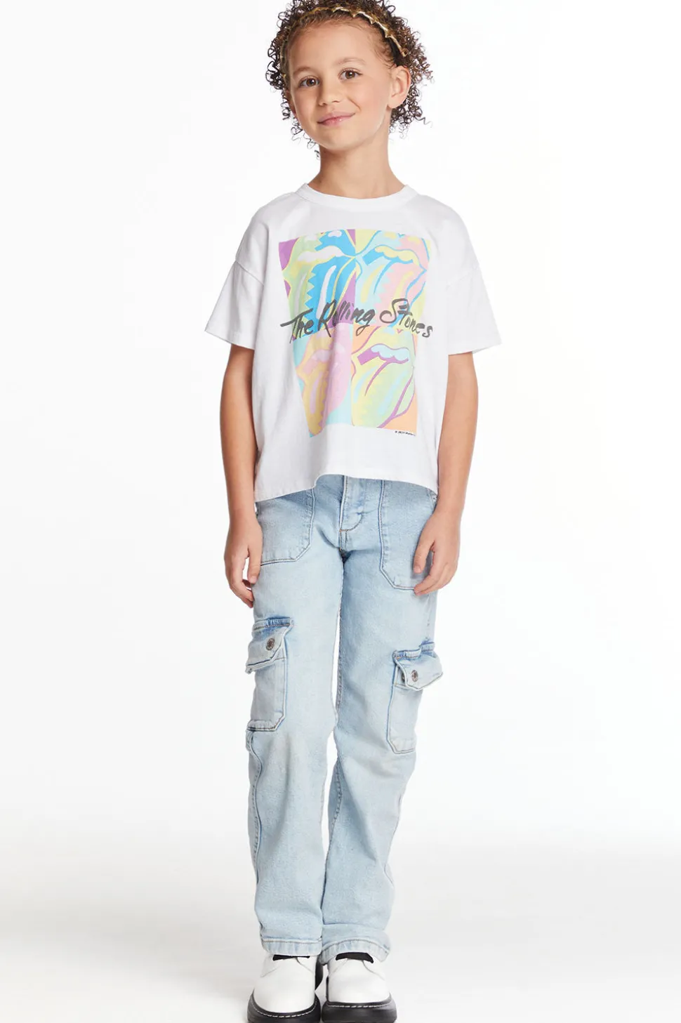 Chaser Brand Rolling Stones Multi Logo Girls Tee Cheap