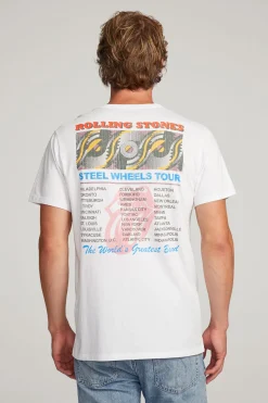 Chaser Brand Rolling Stones Steel Wheels Tour Mens Tee Best