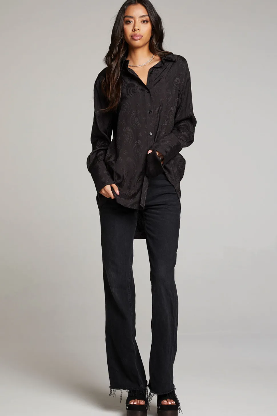 Chaser Brand Ruby Licorice Button Up Hot