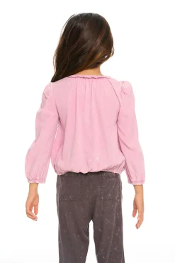 Chaser Brand Ruffle Neck Pocket Shirred Tee Outlet