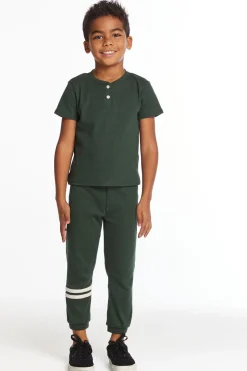 Chaser Brand Safari Green Boys Henley Cheap